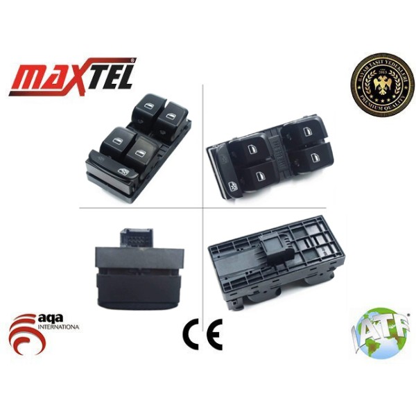 MAXTEL 18231119 Cam Açma Kapama Ve Emniyet Kilit Anahtarı Dörtlü A4 13-15 A5 12- Q5 13-