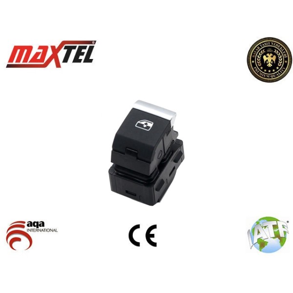 MAXTEL 18231134 Cam Açma Kapama Anahtarı Sağ Tekli Audi A6 2018 - Siyah 4 Pin