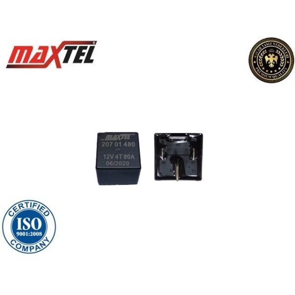 MAXTEL 20701480 Güç Rölesi 12V 80A 4 Fişli 