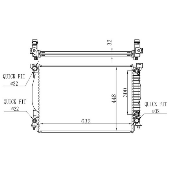 ORIS BAU014032 Radyatör Brazing A4-A6 3.0 Ac Otomatik 632X448X32