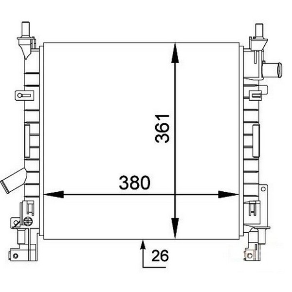ORIS BFR141026 Radyatör Brazing Ford Ka 1.3İ-1.6İ 02 Ac Mek 380X348X26 
