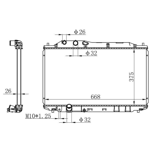 ORIS BHN075026 Radyatör Brazing Kalın Tip Honda Civic Sedan 06 375X668X26 Mek. 