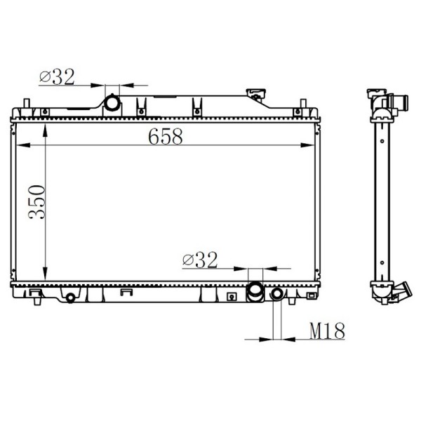 ORIS BHN079016 Radyatör Brazing Mt 350X658X16 Civic Vıı 2.0İ 16V 01- 68114 