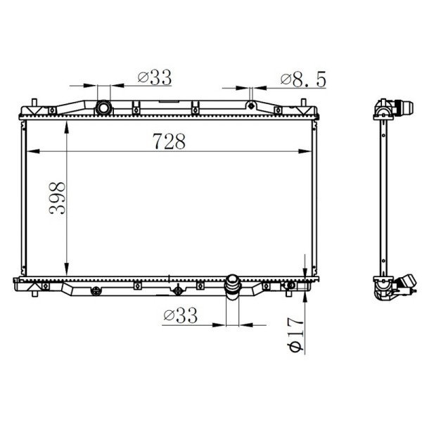 ORIS BHN196026 Radyatör Brazing Mt 398X728X26 Cr-V Re 2.2 CTDI 06- 68092