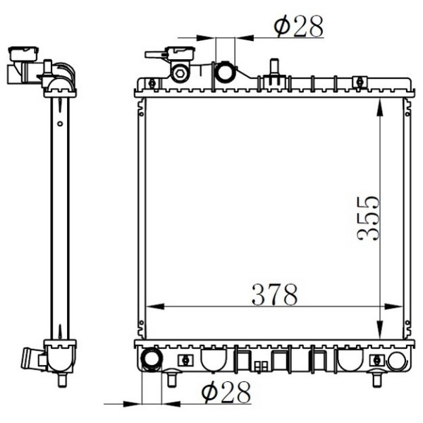 ORIS BHY003022 Radyatör Brazing Mt 355X378X22 Atos 1.0İ 12V 97 67500A