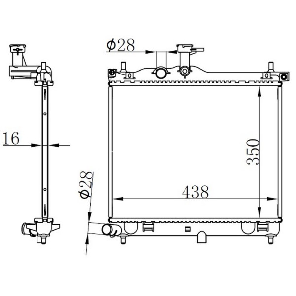 ORIS BHY110016 Radyatör Brazing Mt 350X438X16 İ10 09 
