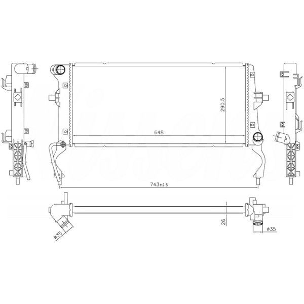ORIS BHY214022 Radyatör Brazing Mt 650X288X22 Elantra 1.4T 2016 636728 