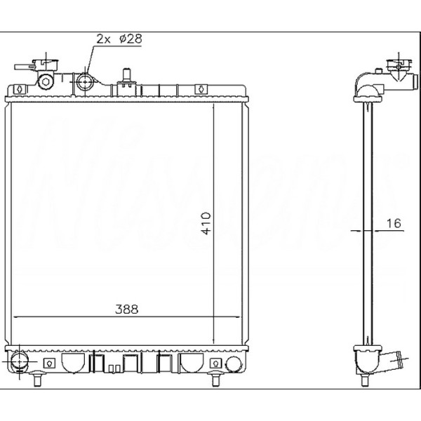 ORIS BHY901016 Radyatör Brazing Mt 410X388X16 Atos 1.1İ 98 675006
