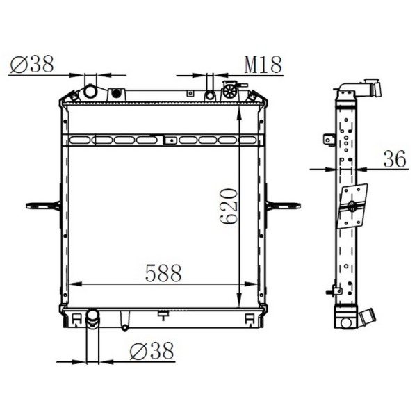 ORIS BIS085036 Radyatör Brazing Mt 620X588X36 Nlr 