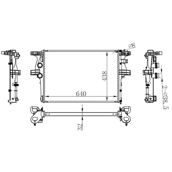 ORIS BIV136032 Radyatör Brazing A/M 640X445X32 Daily 2011 /2014 Dar Tip 61988