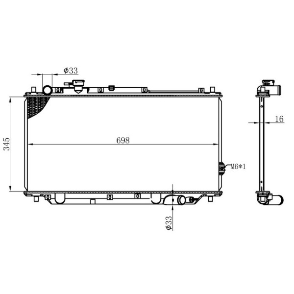 ORIS BKI027016 Radyatör Brazing Mt 345X698X16 Schuma 66604 