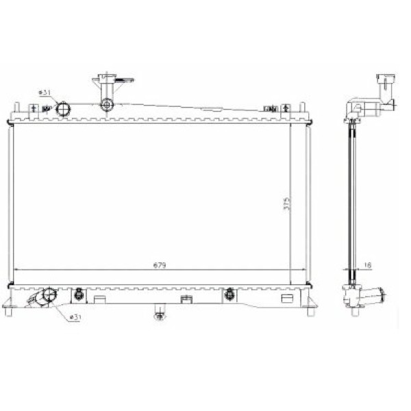 ORIS BMZ170016 Motor Su Radyatörü Mazda 6 1,8 2,0 2002 2007 Otomatik Vites 