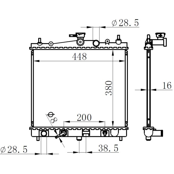 ORIS BNI478016 Motor Su Radyatörü Micra III 1,2 16V / 1,4 16V 03 10