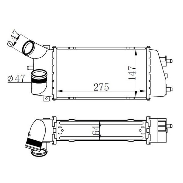 ORIS ICI083064 Turbo Radyatörü Intercooler C3 02 1.4HDI 16V Al/Pl/Brz 275X147X64 