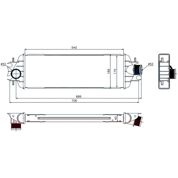 ORIS IRN007040 Turbo Radyatörü (Intercooler) Al Pl Brz Trafic II Prımastar Vivaro 2.5 DCI 