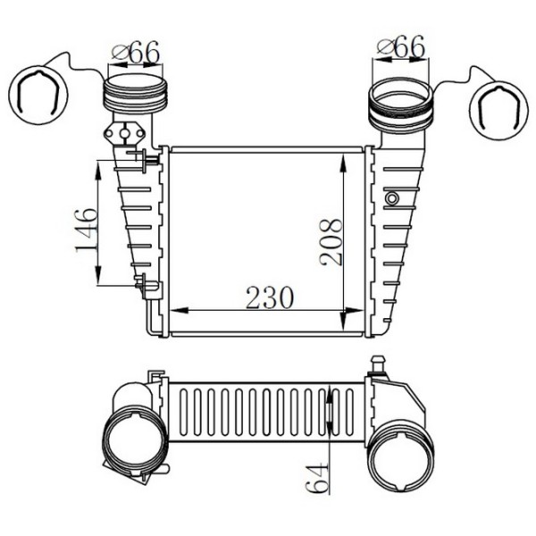 ORIS IVW005062 Turbo Radyatörü Intercooler Passat 1.8T 230X203X62 Mek.-Otomatik 