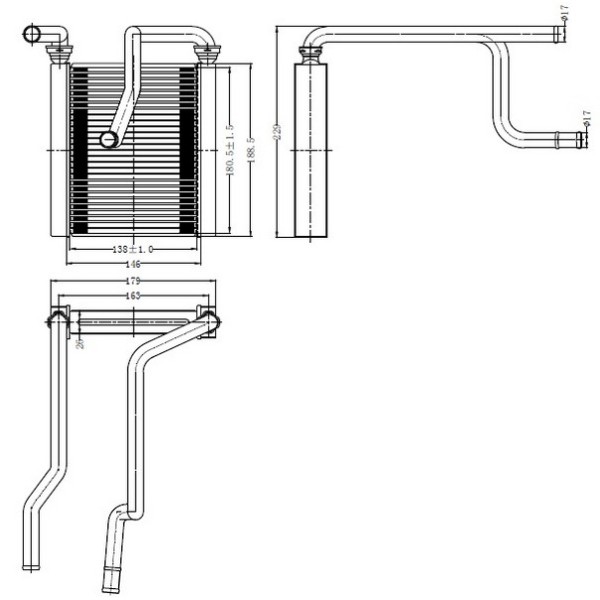 ORIS KHN004026 Kalorifer Radyatörü Honda Jazz 02 138X180X26 Oto.-Mek.