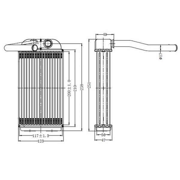 ORIS RAD KHN026026 Kalorifer Radyatörü Civic 91-95 (Brazıng-Otomatik-Man.) (200*117*26)