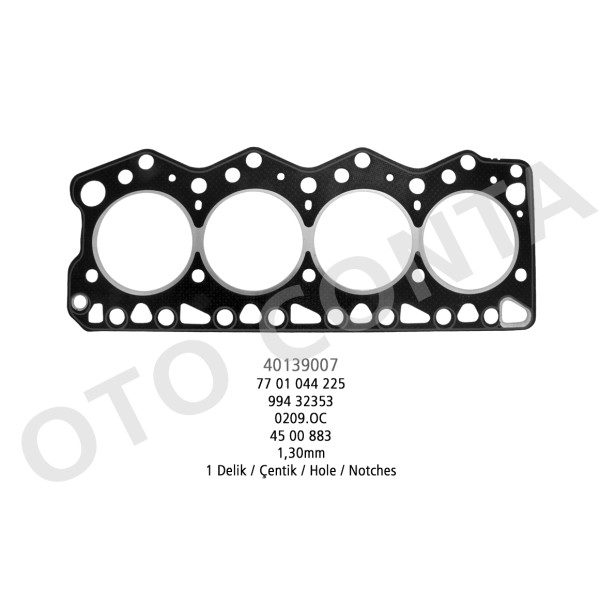 OTO CONTA 40139007 Silindir Kapak Contası 1 Delık Ducato / Master / Boxer / Jumper / Movano 2.8 Td S 