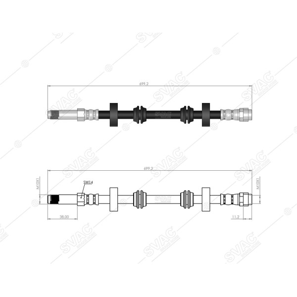 SVAC 10-187 Ön Fren Hortumu Audi A6 Avant S6 Quattro 13- 2.0TDI 11-18 3.0TDI 14-18 A7 Sportback 3.0T 