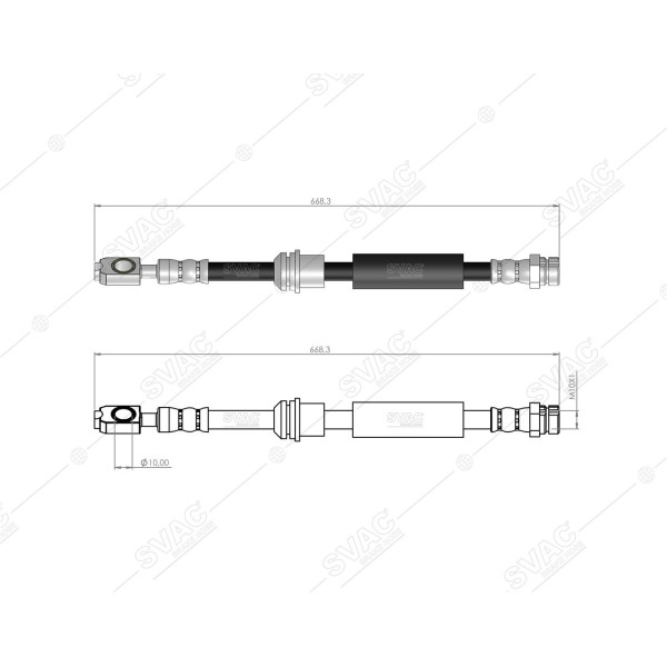 SVAC 10-198 Ön Fren Hortumu A3 Leon Octavia Golf Vıı 13- Karoq Kadıaq 17- Ateca 16-