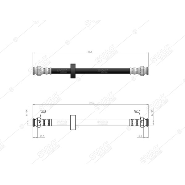 SVAC 10-204 Fren Hortumu Arka 165 Mm VW Golf IV Polo/Cls 1994-