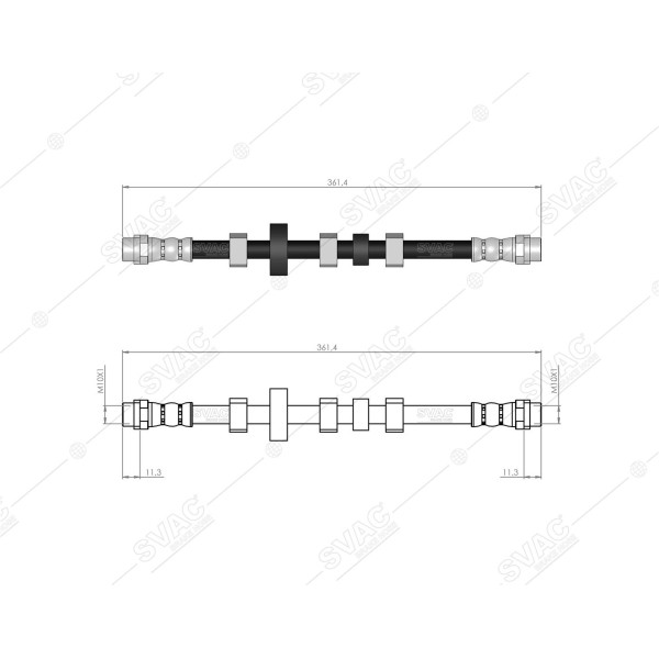 SVAC 10-213 Ön Fren Hortumu Sağ Transporter T4 90-03