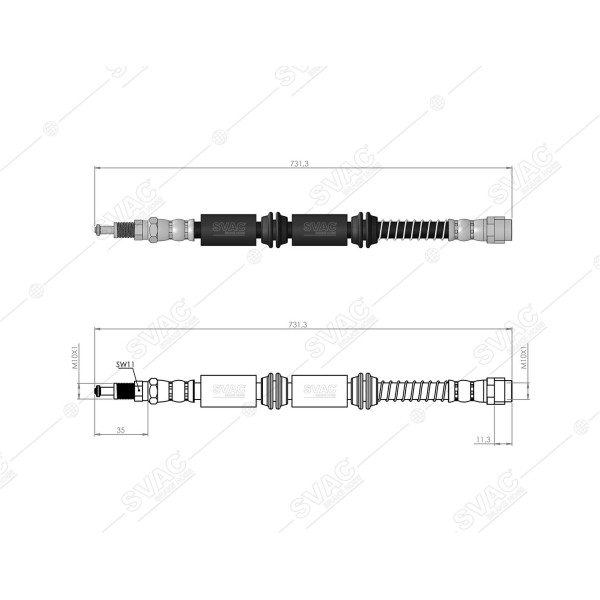 SVAC 10-225 Ön Fren Hortumu Touareg 02- 