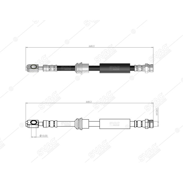 SVAC 10-265 Ön Fren Hortumu A3 Leon Octavia Golf Vıı 13- Karoq Kadıaq 17- Ateca 16-