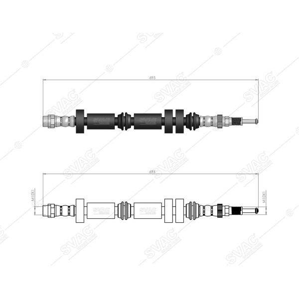SVAC 10-272 Fren Hortumu Ön Touareg 3.0 TDI 17- Q7 15- Q8 18- 