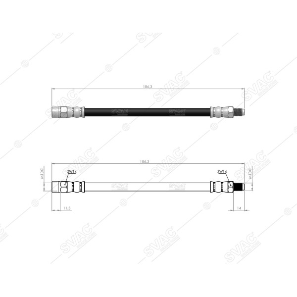 SVAC 100167 Arka Fren Hortumu VW Transporter T4 98- 