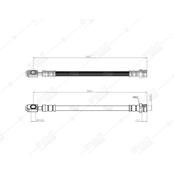 SVAC 100197 Arka Fren Hortumu VW Tiguan 07-18 - Audi Q3 12-18