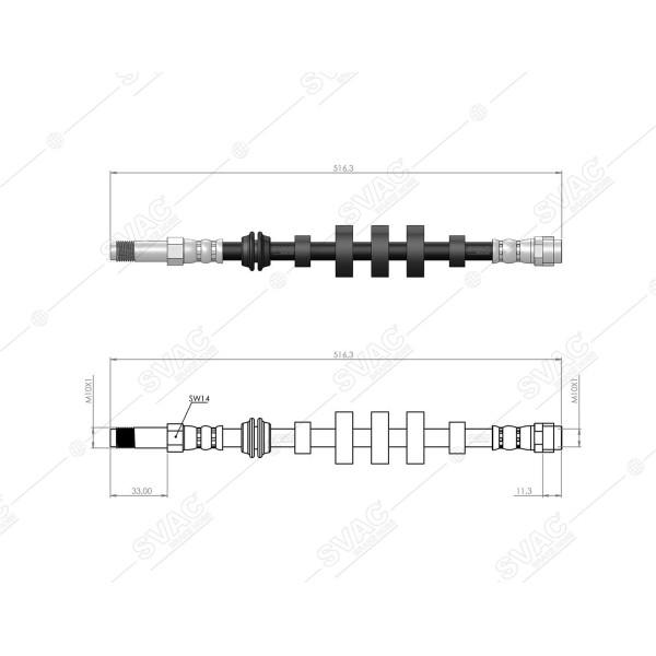 SVAC 100241 Ön Fren Hortumu A4-A5 07- Q5 08- 