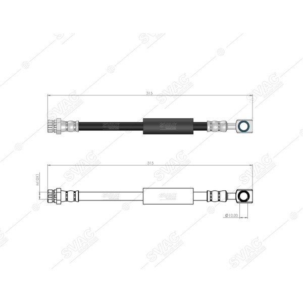 SVAC 100266 Arka Fren Hortumu A3-Leon-Octavia-Golf VII-Golf Sportsvan 12- 