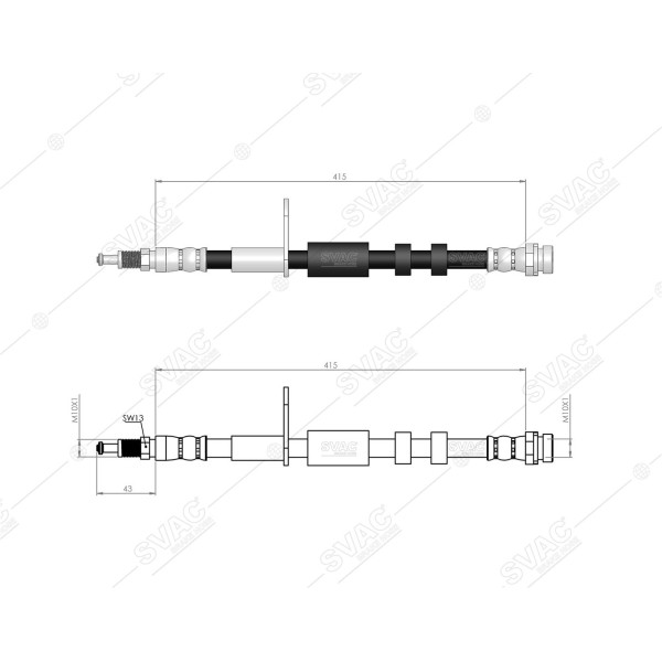 SVAC 200103 Ön Fren Hortumu Kuga II Dm2 -Transit Connect-Tourneo Connect/Grand Tourneo Connect 13- 