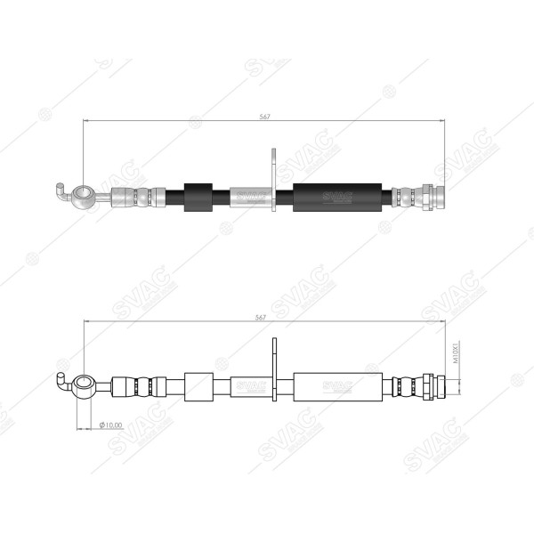 SVAC 200224 Arka Fren Hortumu Kuga II Dm2 Elektronik El Freni Olan Araçlar Icın 13-