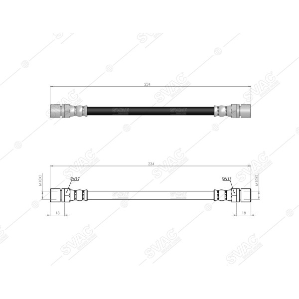 SVAC 300114 Arka Fren Hortumu Corsa B 93-00-Vectra A 95- Vectra B 95-03-Omega A 86-94-Omega B 94-03-