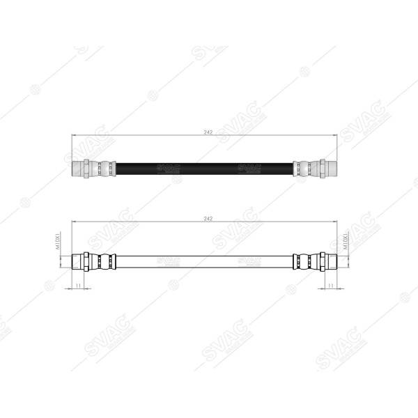 SVAC 300119 Arka Fren Hortumu Zafira Kampanalı 99-05 Combo 01-12 Astra G Kampanalı 98-05 