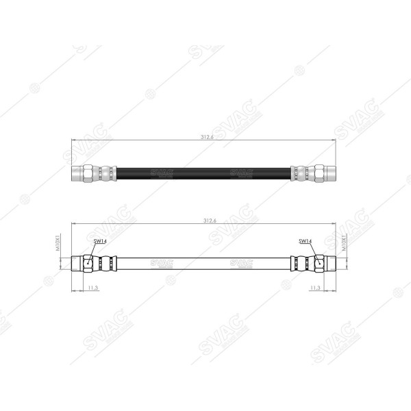 SVAC 40-166 Ön Fren Hortumu Bmw E21 E12
