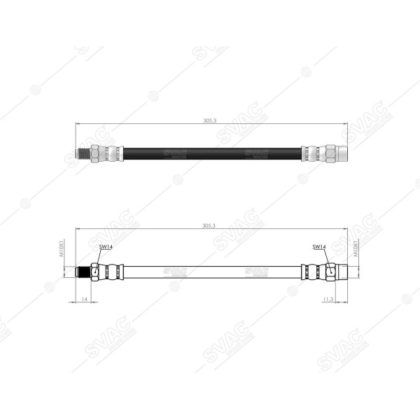 SVAC 50-104 Fren Hortumu Arka 190 W201 86-93 W202 93-00 W124 93-95 W126 85-91 W140 91-98 R129 92-01