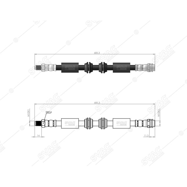 SVAC 50-117 Fren Hortumu Ön X166 12-15 W166 15-18 C292 15-19