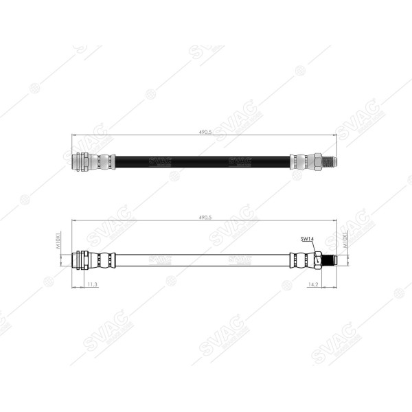 SVAC 50-122 Fren Hortumu Ön A-Class W169 04-12 B-Class W245 05-11 Partner-Berlingo 2.0HDI 