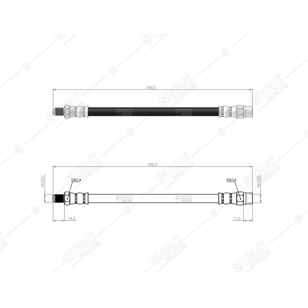 SVAC 50-163 Fren Hortumu Arka V-Class 638/2 97-03 Vito 638 97-03 Sprinter 95-06 