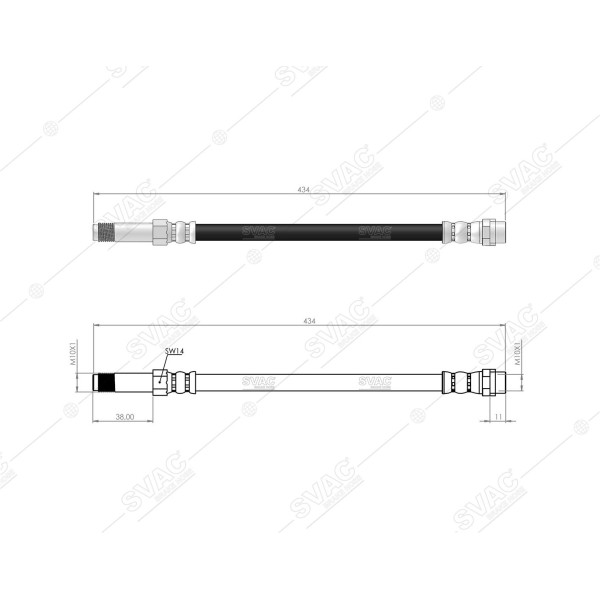 SVAC 50-168 Ön / Arka Fren Hortumu Mercedes Sprinter 906 06- 