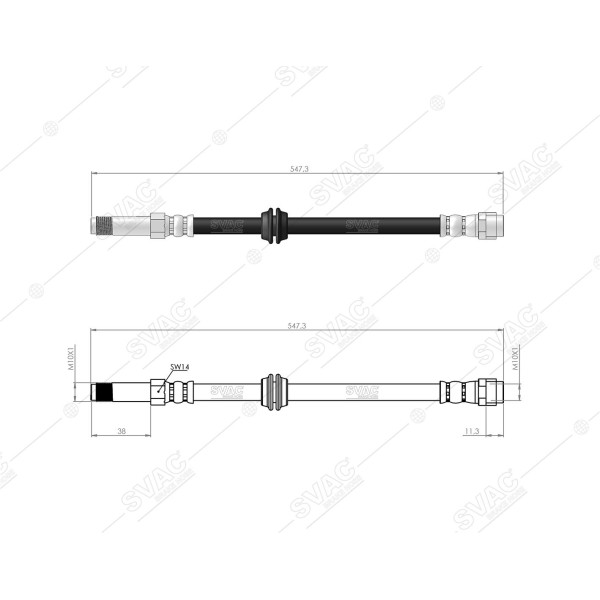 SVAC 500164 Ön Fren Hortumu Viano W639 04-14 Vito/Mıxto W639 09-14 Vito W639 04-14 