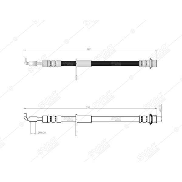SVAC 60-133 Ön Sol Fren Hortumu Peugeot 108 Citroen C1 II 14-