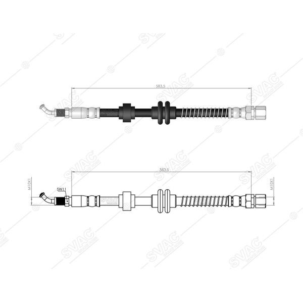 SVAC 60-148 Arka Fren Hortumu Sağ / Sol P407 P407 Sw Coupe C5 III 04-
