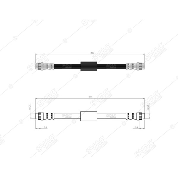 SVAC 60-149 Arka Fren Hortumu (Sag / Sol) Expert III Jumpy III Scudo III 07- Kısa Şase
