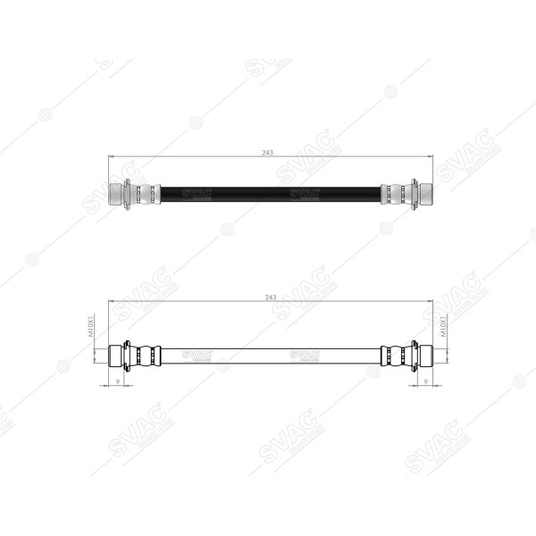 SVAC 60-182 Arka Fren Hortumu C1 P107 Aygo 05- 
