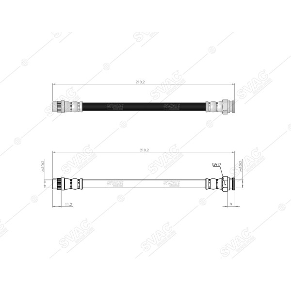 SVAC 60-208 Arka Fren Hortumu (Sag / Sol) C2 C3 C3 II C3 Plurıel C4 C4 II Ds4 P307 P308 P3008 Rcz P1 